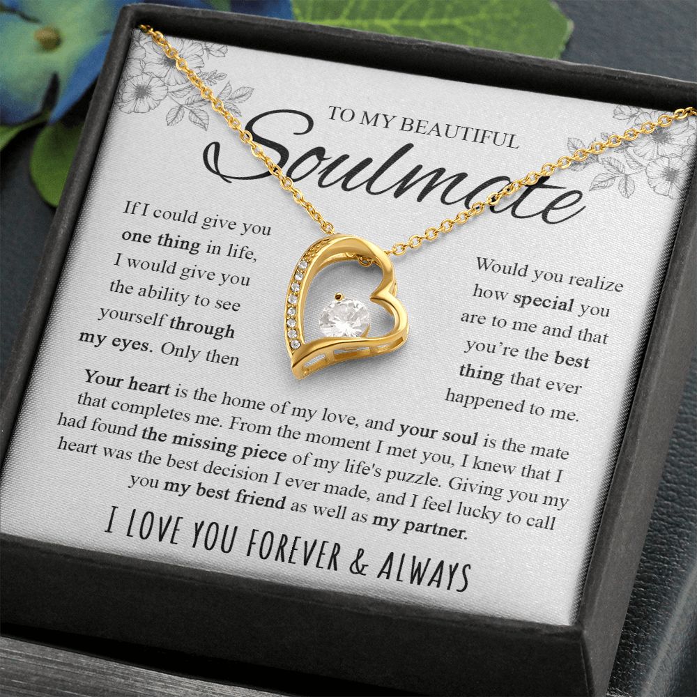 Soulmate Your Heart Is The Home of My Love | Gift For Your Soulmate | Forever Love Necklace