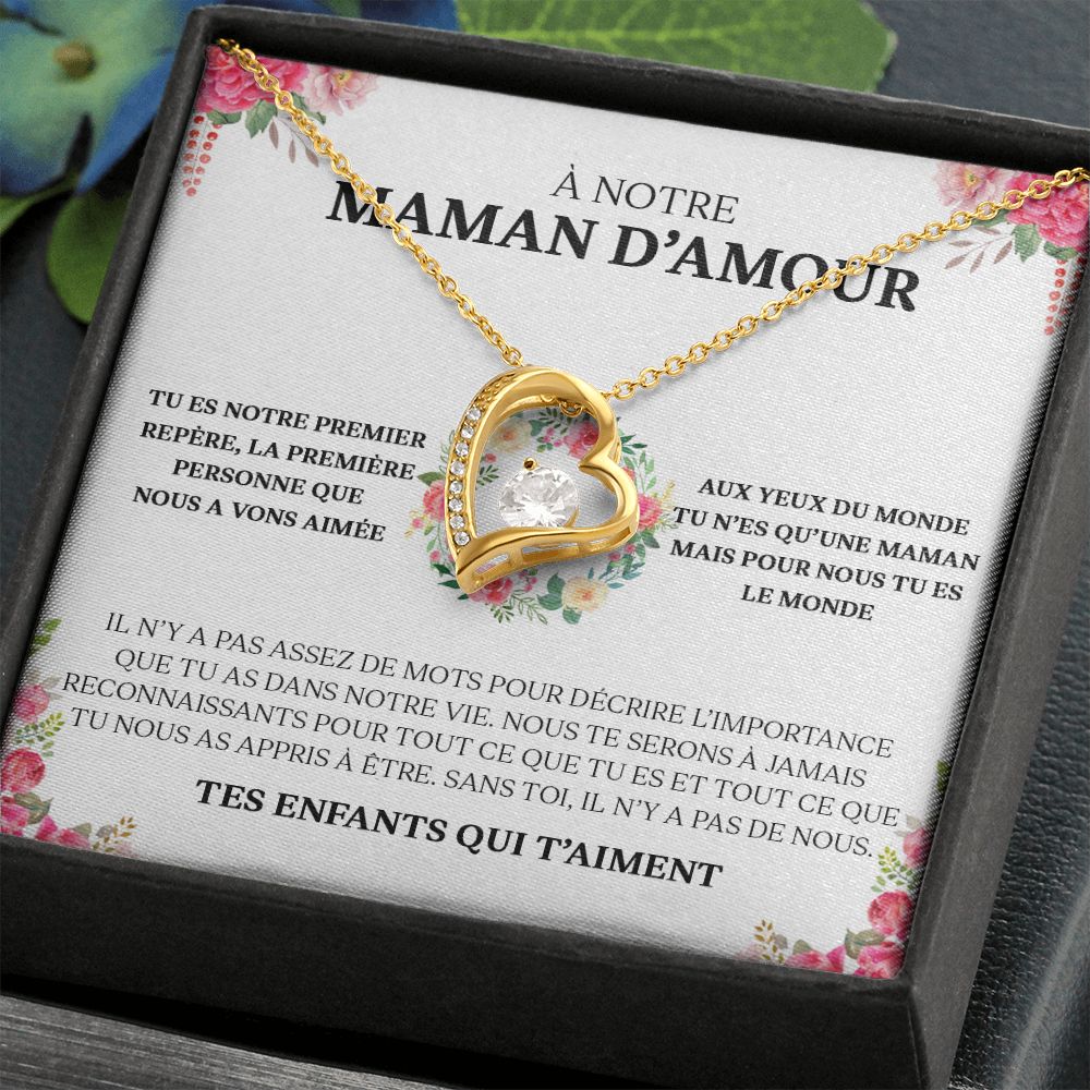 Collier Amour Éternel - À notre maman d'amour - Tes enfants qui t'aiment