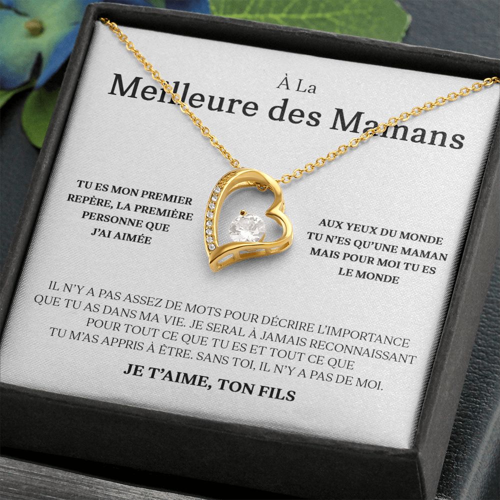Collier Amour Éternel - À la meilleure des mamans - Je t'aime, ton fils