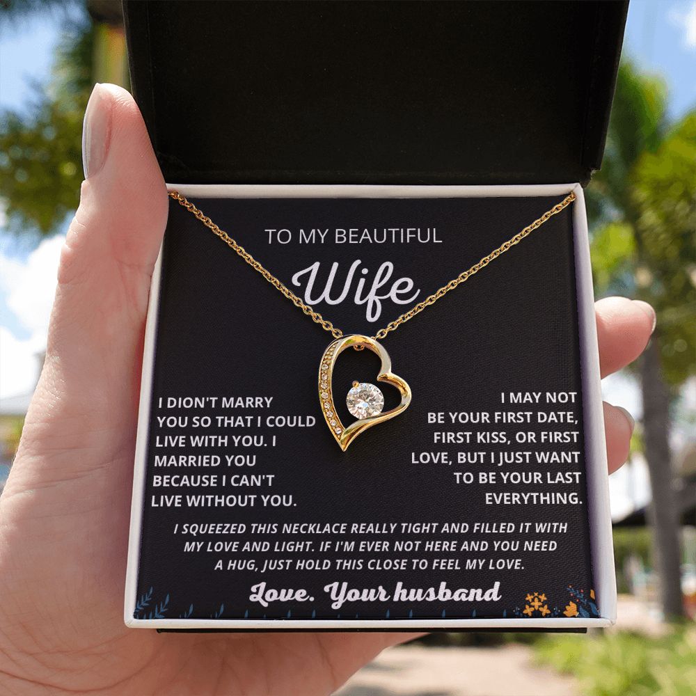 To My Beautiful Wife | Feel My Love | Forever Love Necklace | Best Gifts for Your Wife