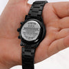 To Our Son We Love You, Engraved Black Chronograph Watch, Gift for Son from Mom & Dad