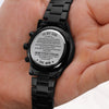 Son I Can Promise, Engraved Design Black Watch, Christmas Gift for Son from Mom