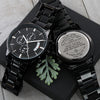 Son Journey In Life, Engraved Black Chronograph Watch, Gift for Son from Dad