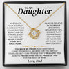 To My Daughter - From Dad - Love Knot Necklace Gift Set