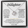 To My Daughter - From Dad - Love Knot Necklace Gift Set