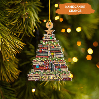 Personalized Christmas Book Tree Ornament – Custom Christmas Keepsake for Book Lovers