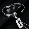 Heart Lock Bracelet & Key Necklace Set – Stylish Jewelry for Couples