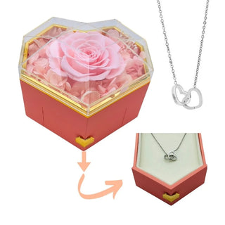 Forever Rose Heart Box - Personalized Necklace Gift Set