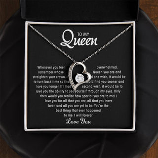 To My Queen | Love Heart Necklace | Premium Led Gift Box Set