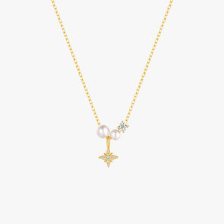 Pearl Star Pendant Necklace – A Dazzling Union of Elegance and Celestial Beauty