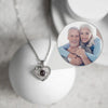 Capture Your Love with the Custom Diamond Heart Photo Necklace - Perfect for Her