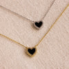 Romantic Black Gemstone Heart Necklace – A Gift She'll Cherish