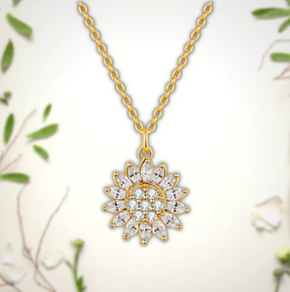 Shine Bright with the Double Layer Rotatable Sunflower Necklace - Perfect Gift for Her