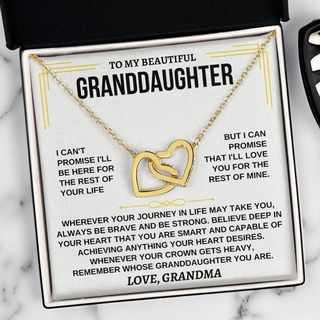 To My Granddaughter - Forever Linked Hearts - Necklace Gift Set From Grandma