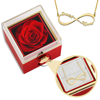 Eternal Rose Box with Infinity Necklace – A Timeless Gift of Love and Elegance