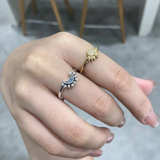 Celestial-Inspired Sun & Moon Ring Set – Jewelry for Women