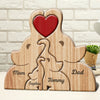 Elephant Family Love Puzzle – Personalized Wooden Keepsake for Families