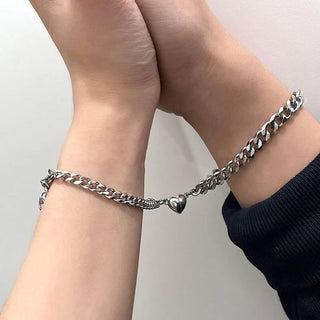 Heart Magnetic Couple Chain Bracelet – Matching Jewelry for Couples