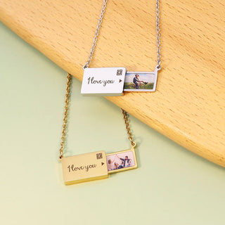 Custom Photo & Engraved Message Envelope Necklace – A Sentimental Keepsake