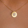 Minimalist  Sunflower Necklace - Gift For Valentines Day , Gift For Wife , Women For Necklace