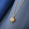 Shine Bright with the Double Layer Rotatable Sunflower Necklace - Perfect Gift for Her