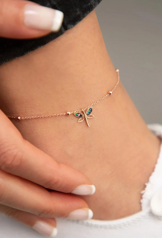 Minimalist Dragonfly Anklet – Delicate and Elegant Nature-Inspired Jewelry