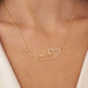 Diamond Double Name Necklace With Heart – A Personalized Symbol of Love