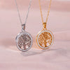 Tree of Life Zircon Round Pendant Necklace – A Cherished Gift for Special Occasions