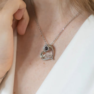 Customizable Love Mom Photo Necklace- Perfect Gift for Someone Special to You