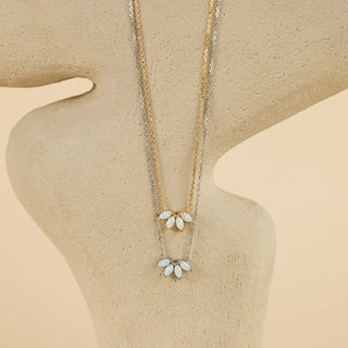 White Opal Flower Necklace – The Perfect Blend of Grace and Glamour – Perfect Gift for Her