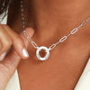 Unique Family Circle Link Chain Name Necklace for Loved Ones