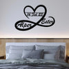 Custom Heart and Infinity Metal Wall Art – Personalized Decor for Endless Love