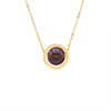 Elegant Gold Necklace with Rounded Natural Stone Pendant, Romantic Gift For Your Soulmate