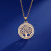 Tree of Life Zircon Round Pendant Necklace – A Cherished Gift for Special Occasions