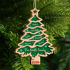 Custom Holiday Ornament – Christmas Tree Design with Names of Family & Friends