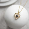 Capture Your Love with the Custom Diamond Heart Photo Necklace - Perfect for Her