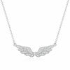 Crystal Angel Wing Necklace for Women – Silver Rhinestone Wings Pendant Jewelry Gift
