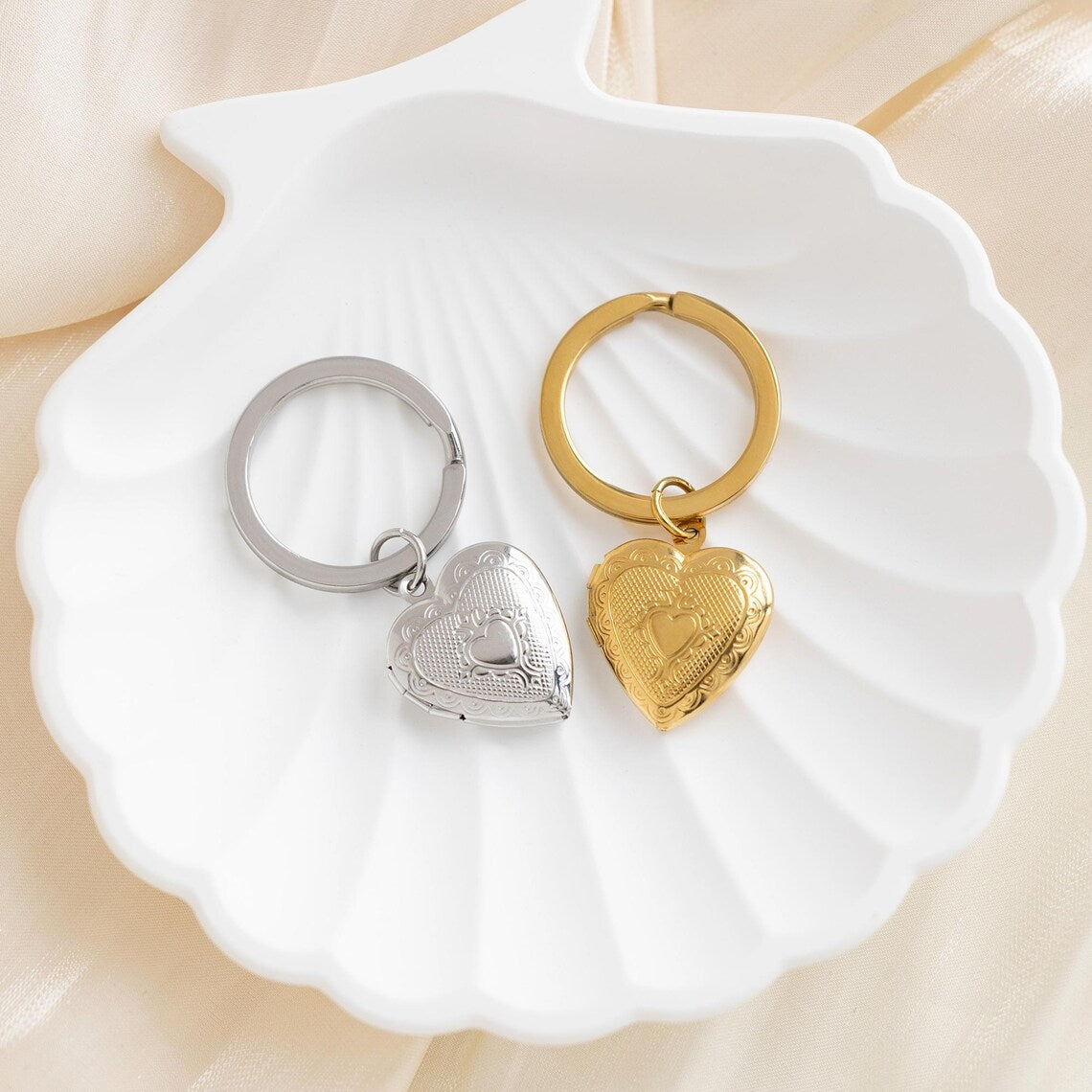 Customizable Photo Heart Locket Keychain – Cherish Your Memories Every ...