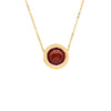 Elegant Gold Necklace with Rounded Natural Stone Pendant, Romantic Gift For Your Soulmate