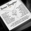 To My Bonus Daughter - We Are Family Forever - Love Knot Necklace Gift Set