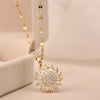 Shine Bright with the Double Layer Rotatable Sunflower Necklace - Perfect Gift for Her