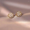 Shimmering Snowflake Crystal Stud Earrings – Perfect for Holiday Elegance