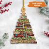 Personalized Christmas Book Tree Ornament – Custom Christmas Keepsake for Book Lovers