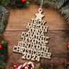 Christmas Tree Family Custom Name - Gift For Family, Coworker, Besties - Personalized Wooden Cutout Ornament