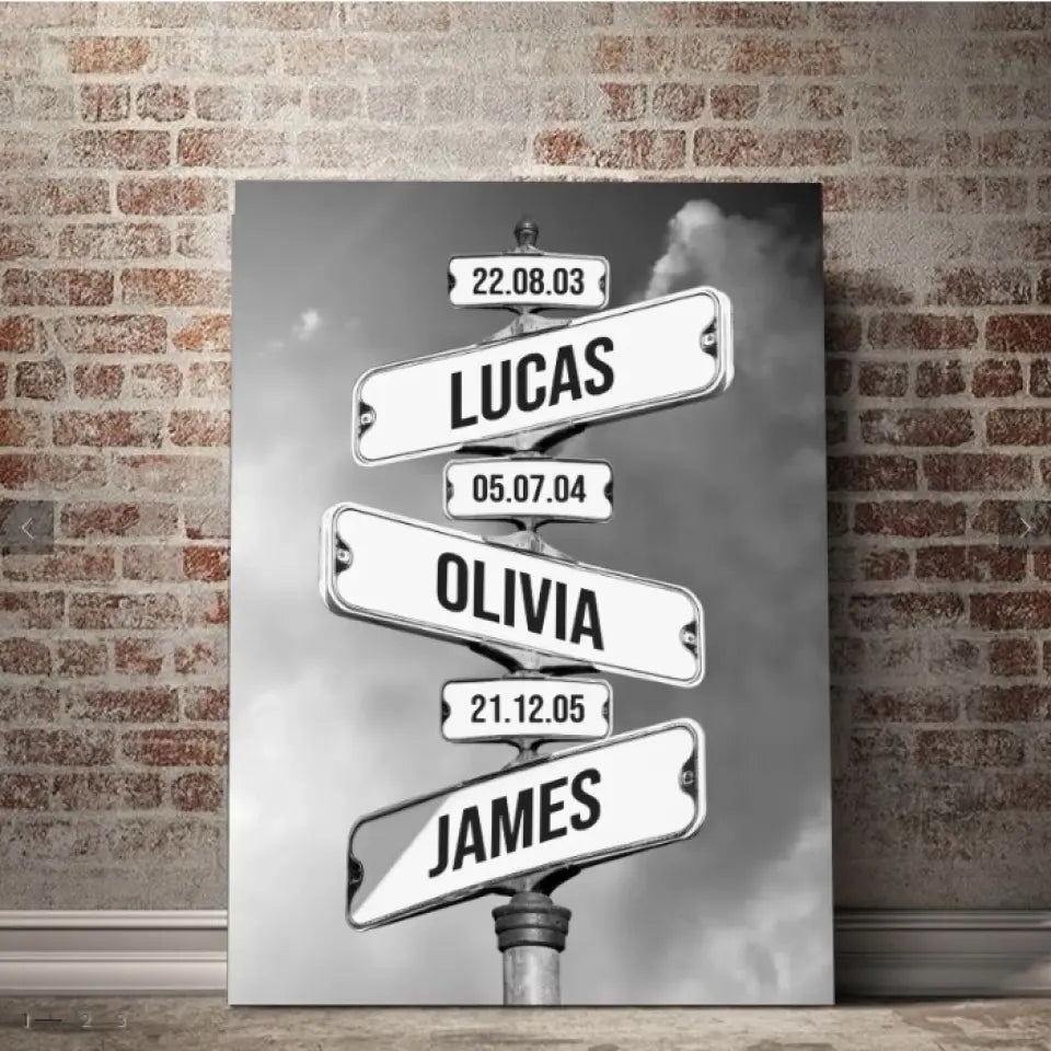 Personalized Canvas Wall Art "Date of birth of children", Gift For Parents, Mother's Day, Father's Day Gift (0.75")