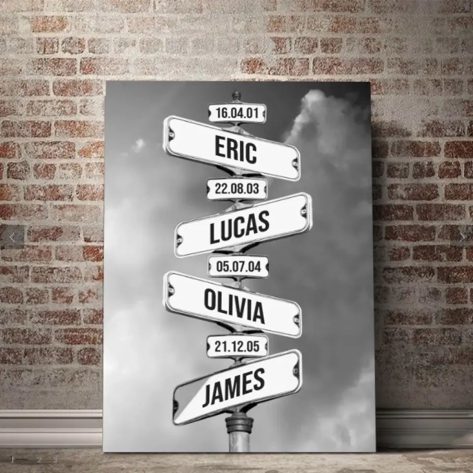 Personalized Canvas Wall Art "Date of birth of children", Gift For Parents, Mother's Day, Father's Day Gift (0.75")