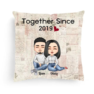 Personalized Pillow - Together Since - Gift For Couples, Husband, Wife, Lover, Boyfriend, Girlfriend