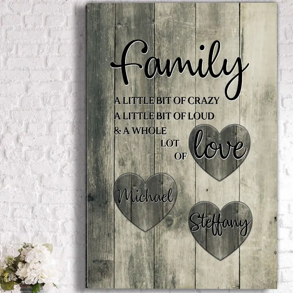 Personalized "Family... Love" Premium Canvas Wall Art (0.75")