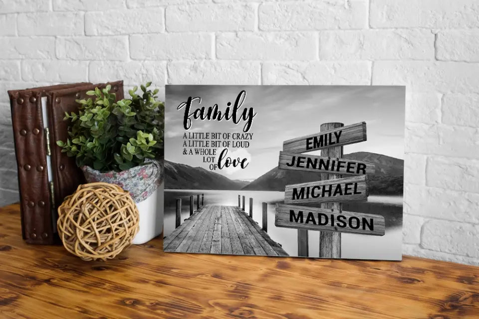 River Pier A Little Whole Lot of Love Multi-Names Premium Canvas-Gift For Parents (1.25")