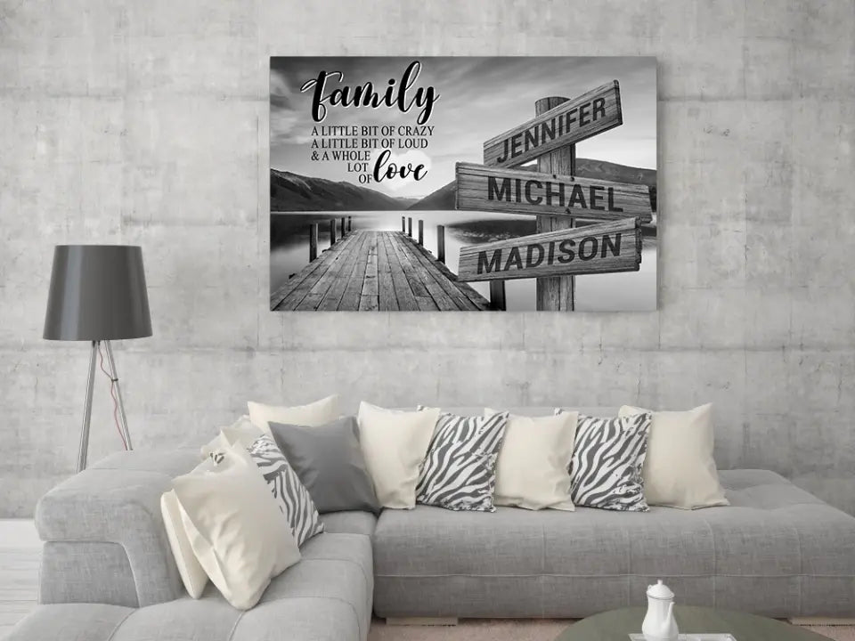River Pier A Little Whole Lot of Love Multi-Names Premium Canvas-Gift For Parents (1.25")